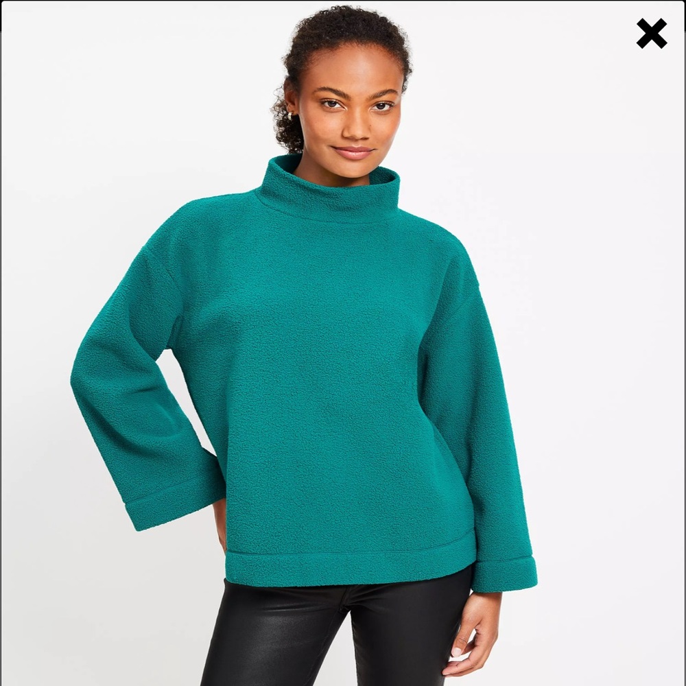 Loft Sherpa Mock Neck Tunic Top